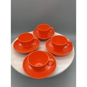 Vintage Boonton Ware Tea Cup & Plate Set of 4 Melamine Somerset USA 6305 & 6206